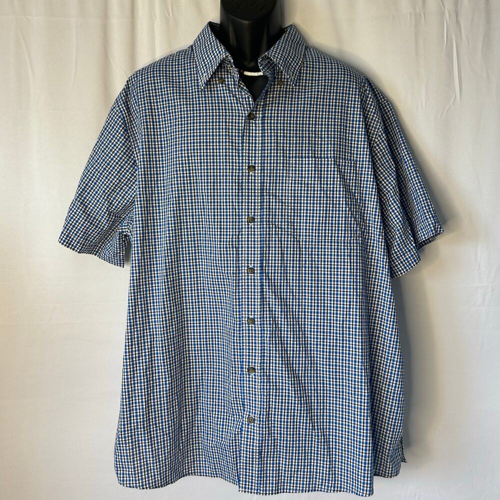 Holderness & Bourne HB Blue Check Button Down Shirt Mens XL Golf Casual